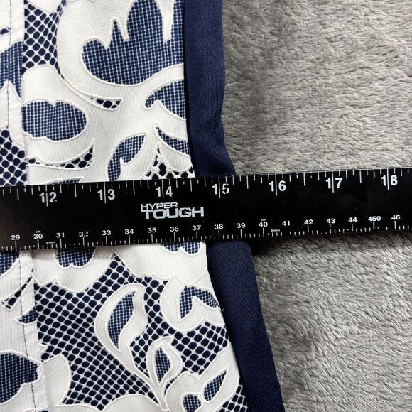 Kate and Lily Sleeveless Dress Double Zip Front Career Navy White Size 6 E173 - Picture 6 of 10